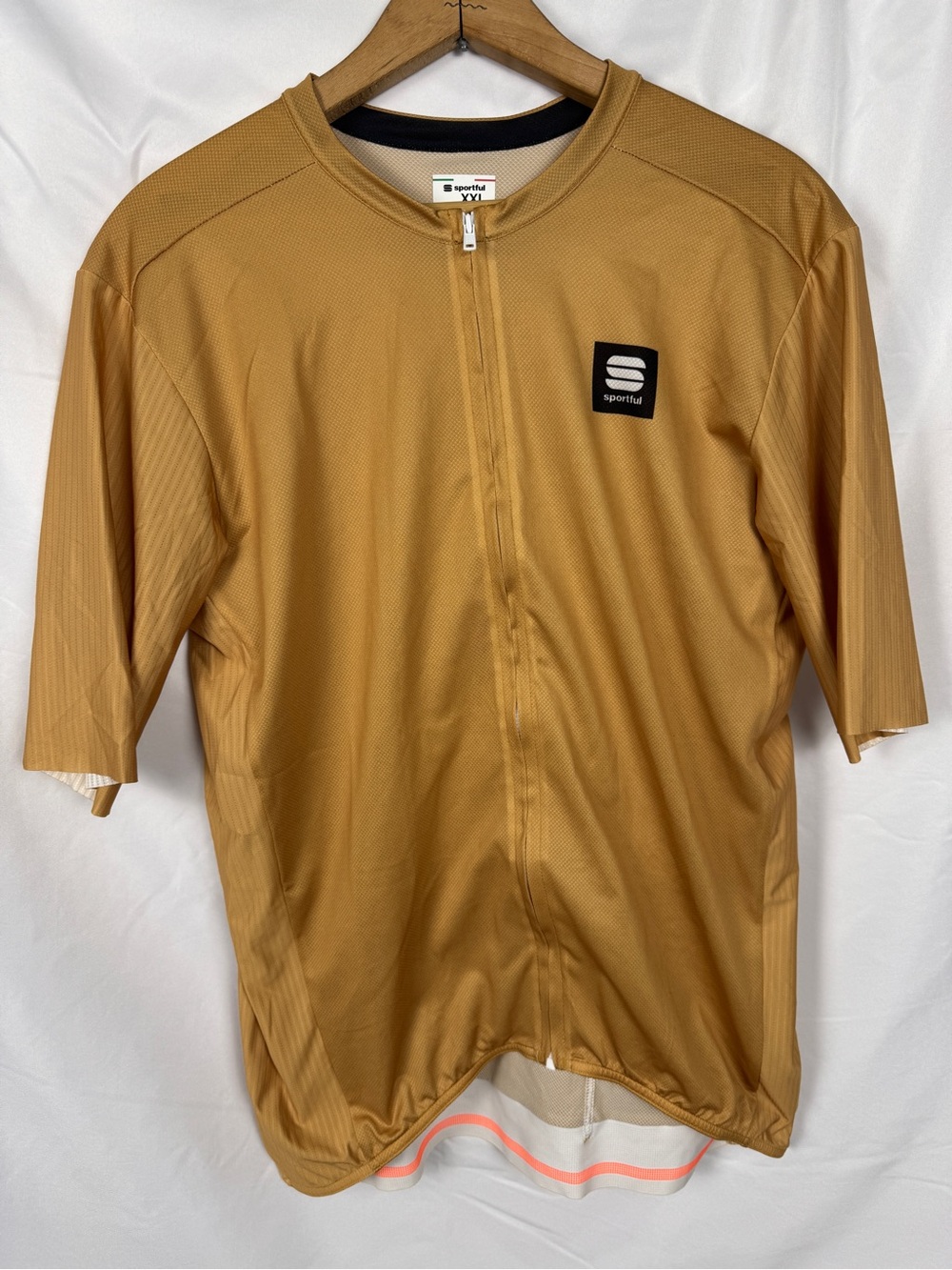 Men’s Sportful Short Sleeve Cycling Jersey — Gold
